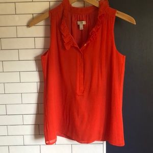 Silk j crew orange blouse